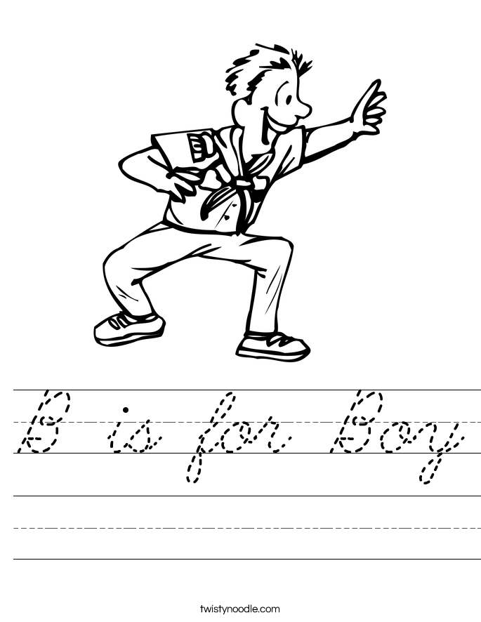 B is for Boy Worksheet