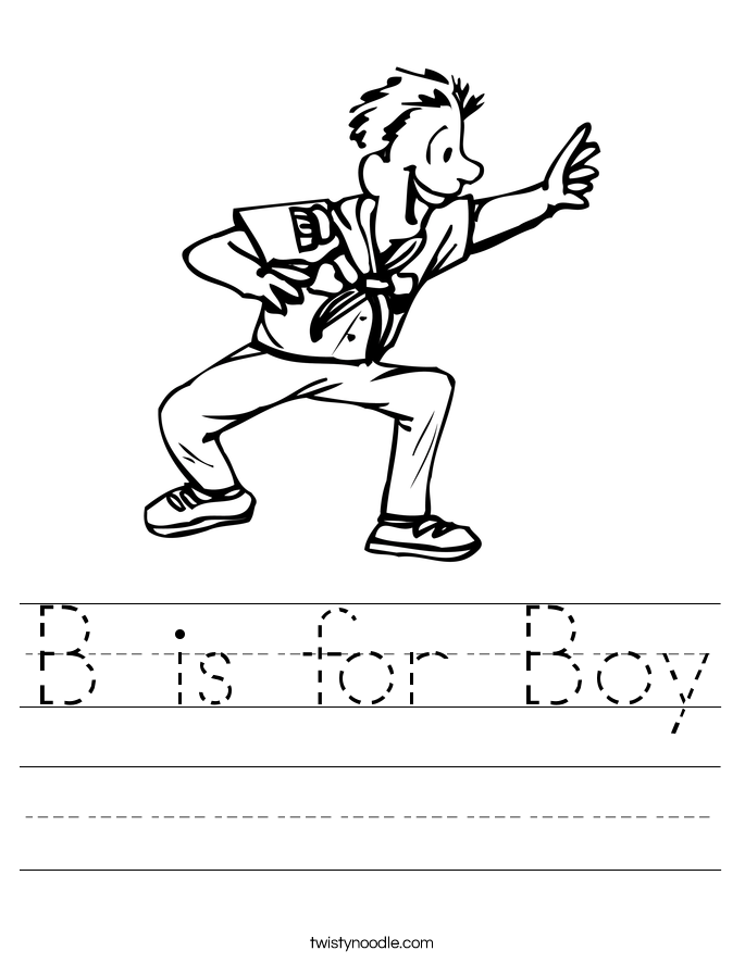 B is for Boy Worksheet