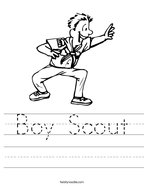 Boy Scout Handwriting Sheet