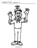 Hello! My name is ____________ Coloring Page