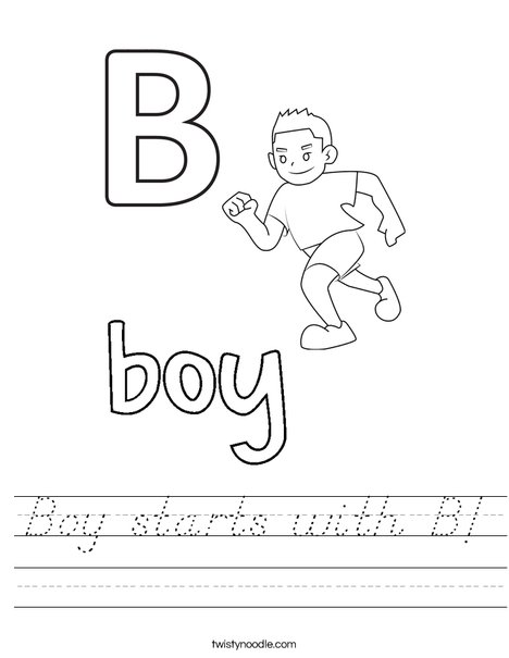 Boy starts with B Worksheet