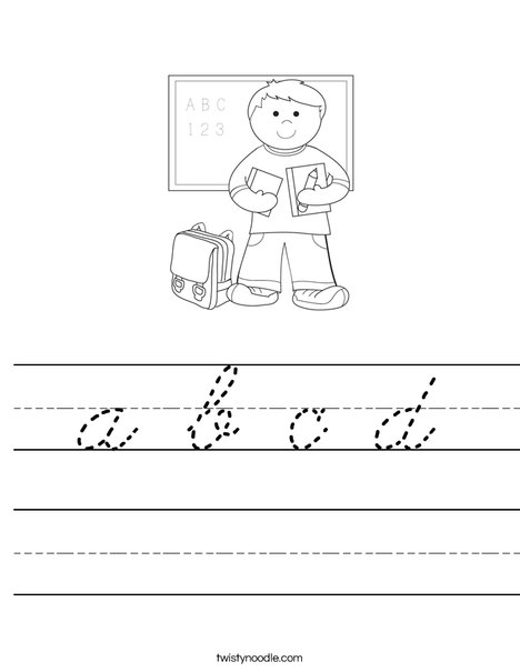 Boy Student in School Worksheet