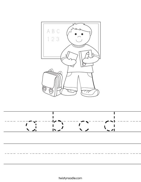 Boy Student in School Worksheet