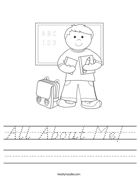 Boy Student in School Worksheet
