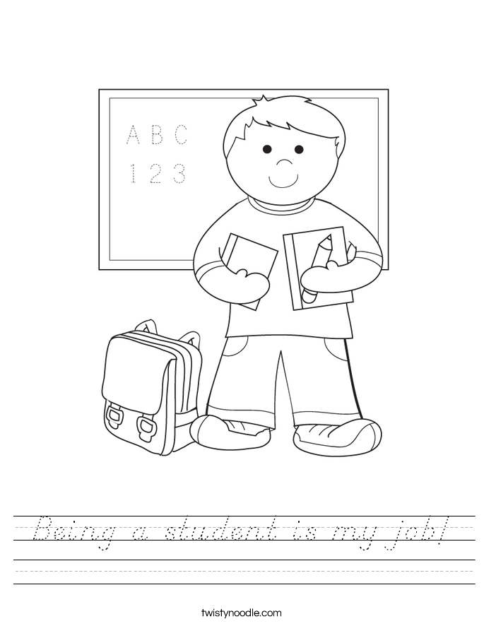 Being a student is my job! Worksheet