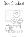 Boy Student Coloring Page