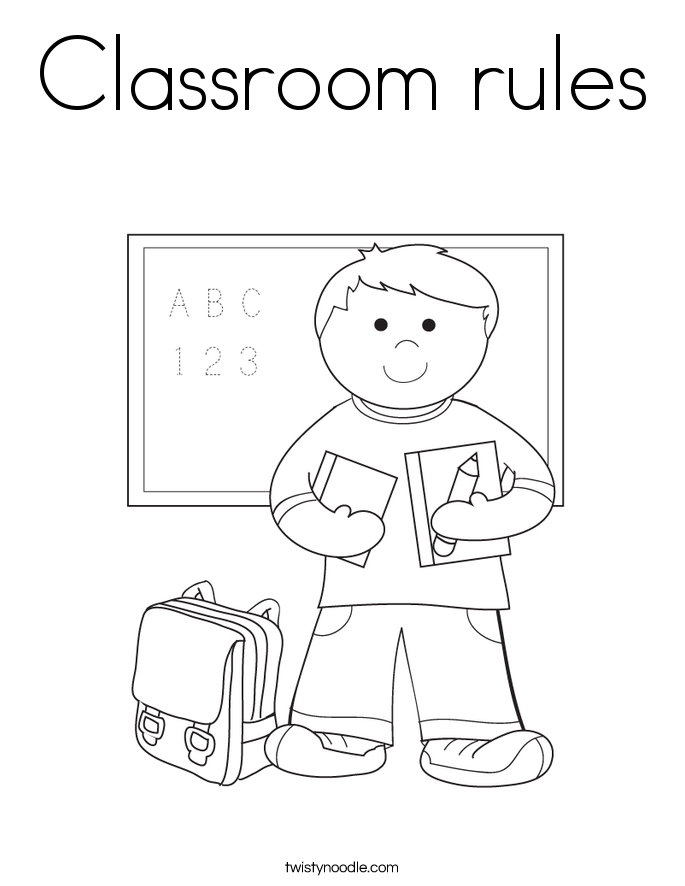 Classroom rules Coloring Page - Twisty Noodle