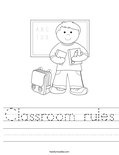Classroom rules Worksheet