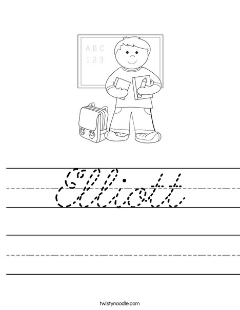 Boy Student in School Worksheet