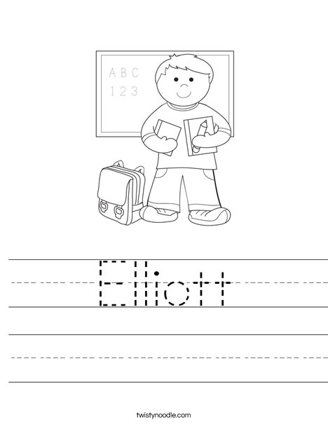 Boy Student in School Worksheet