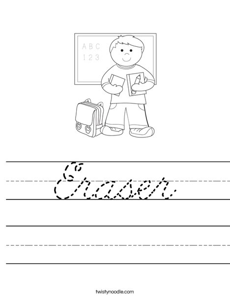 Boy Student in School Worksheet