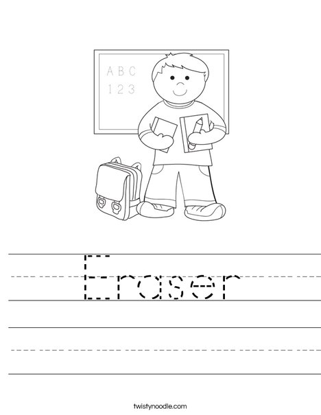 Boy Student in School Worksheet