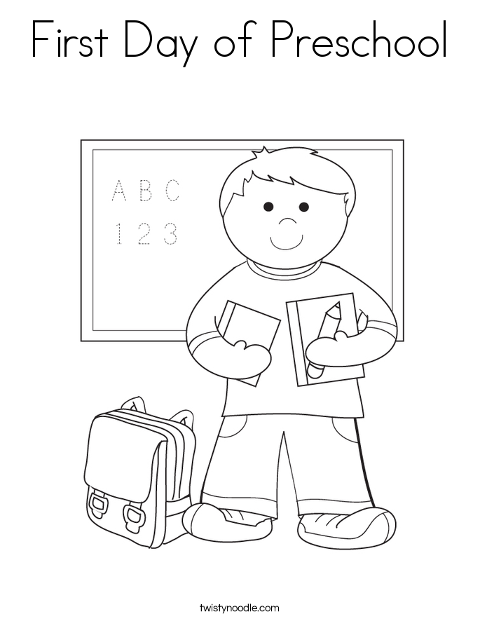 First Day of Preschool Coloring - First Day Of Preschool Coloring Page