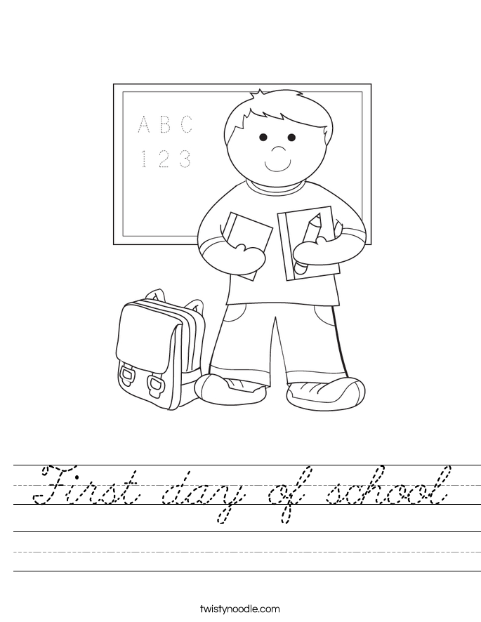 First day of school Worksheet