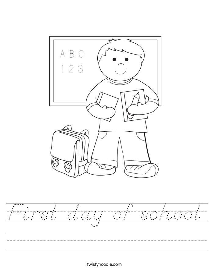 First day of school Worksheet