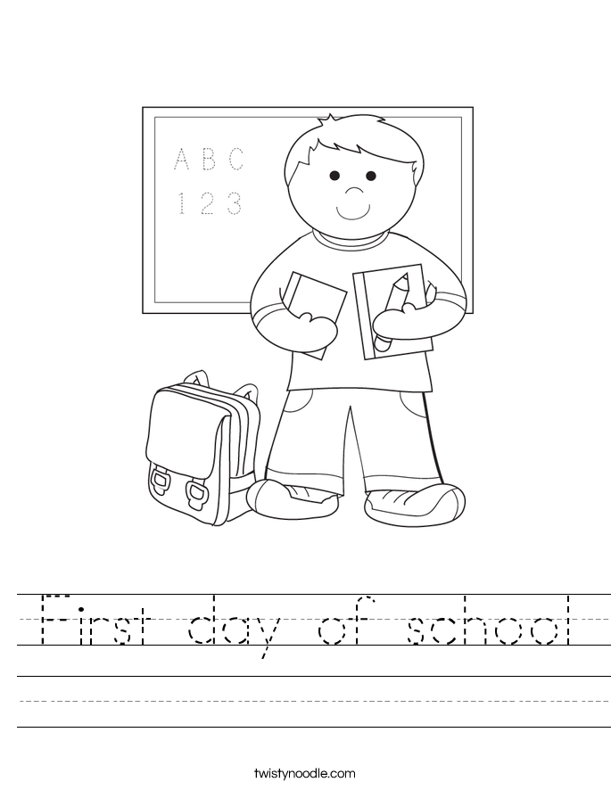 First day of school Worksheet