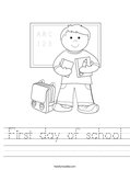 First day of school Worksheet