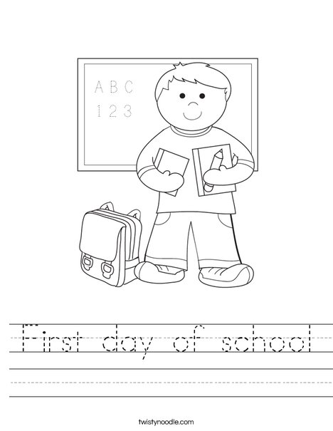Boy Student in School Worksheet