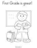 First Grade is great!  Coloring Page