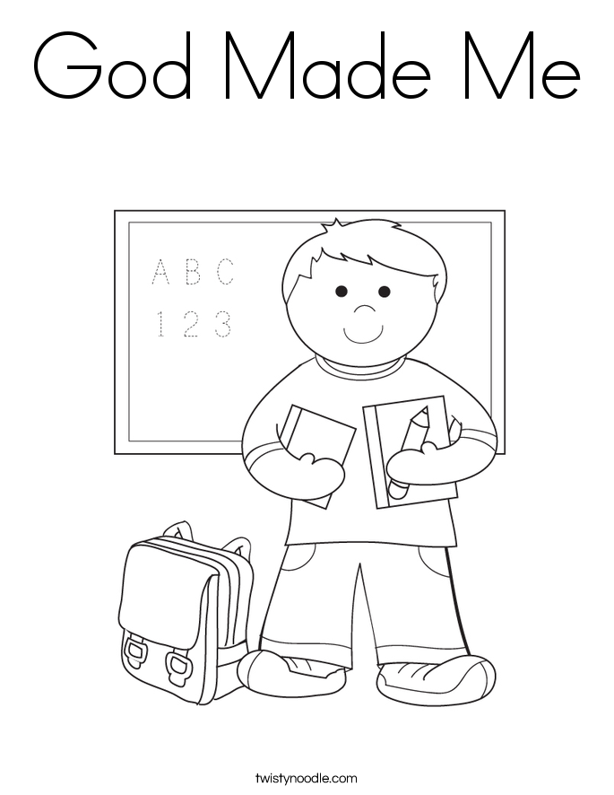 God Made Me Coloring Page