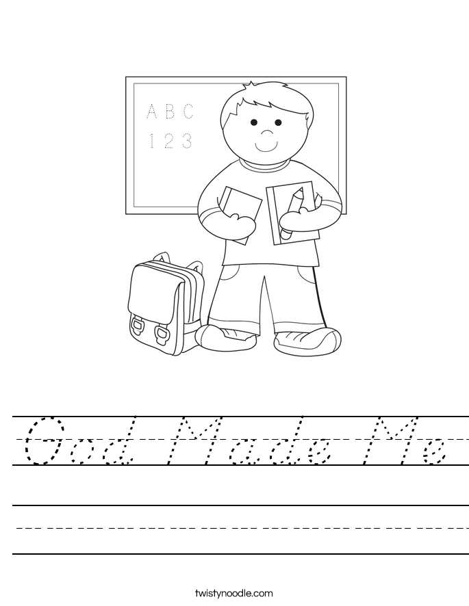 God Made Me Worksheet