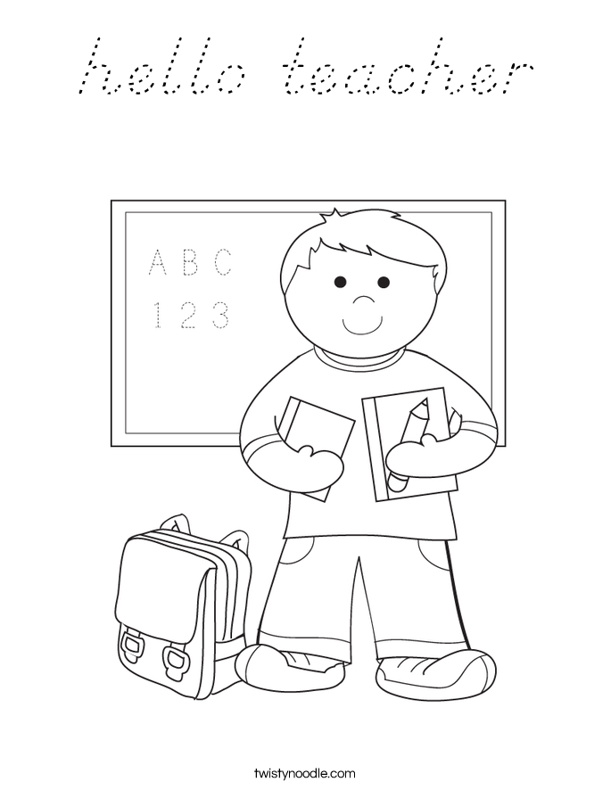 hello teacher Coloring Page