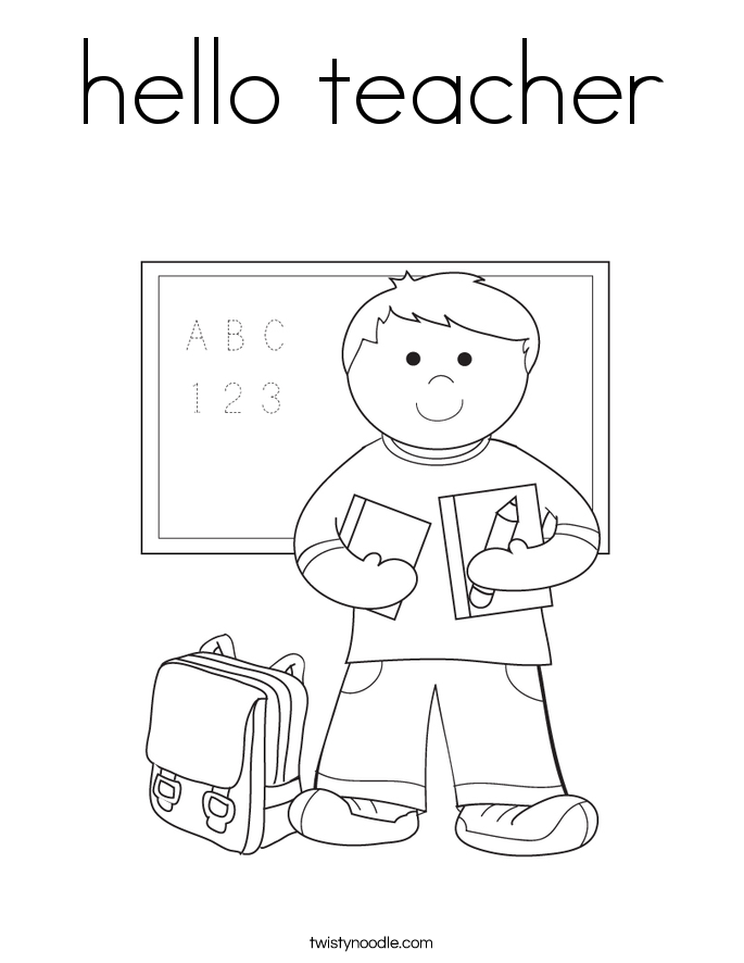 hello teacher Coloring Page