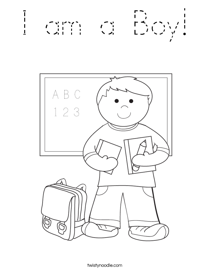 I am a Boy! Coloring Page