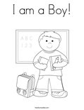 I am a Boy! Coloring Page