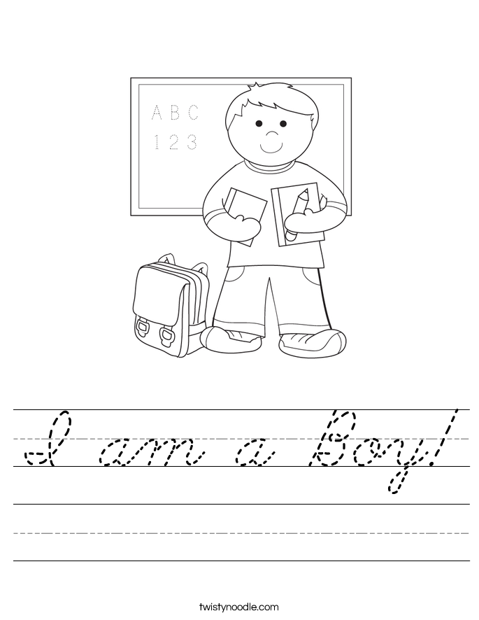 I am a Boy! Worksheet