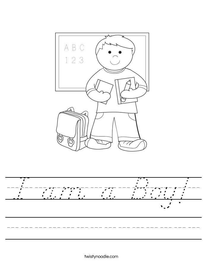 I am a Boy! Worksheet