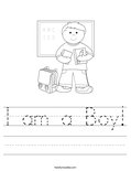 I am a Boy! Worksheet