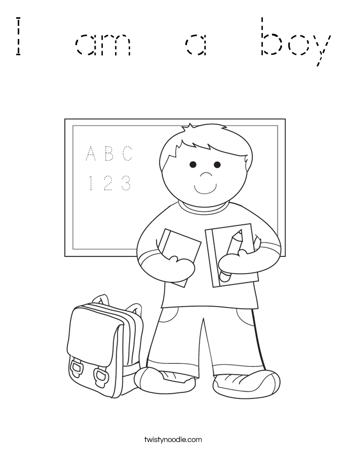 I  am  a  boy Coloring Page