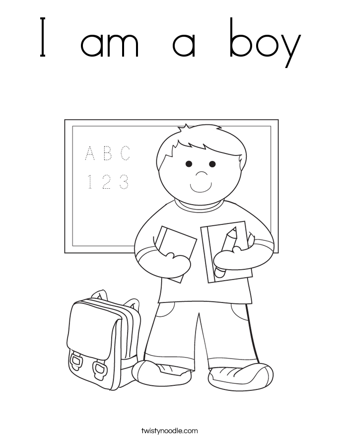 I  am  a  boy Coloring Page