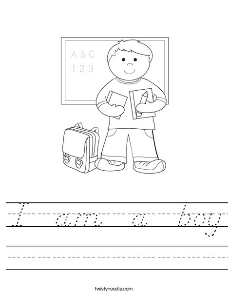 Boy Student in School Worksheet