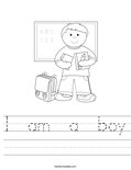 I  am  a  boy Worksheet