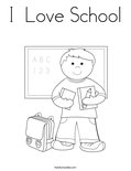 I  Love School Coloring Page