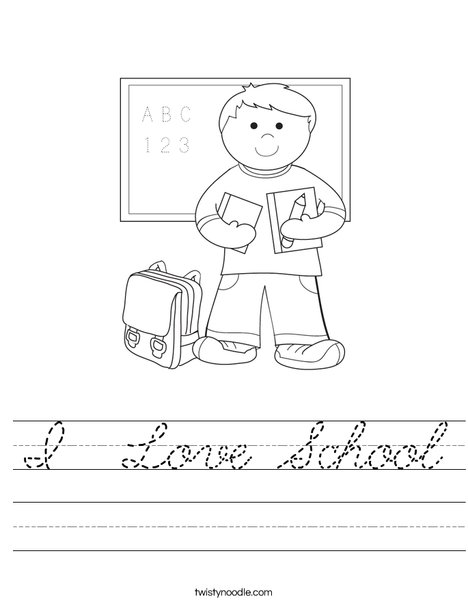 Boy Student in School Worksheet