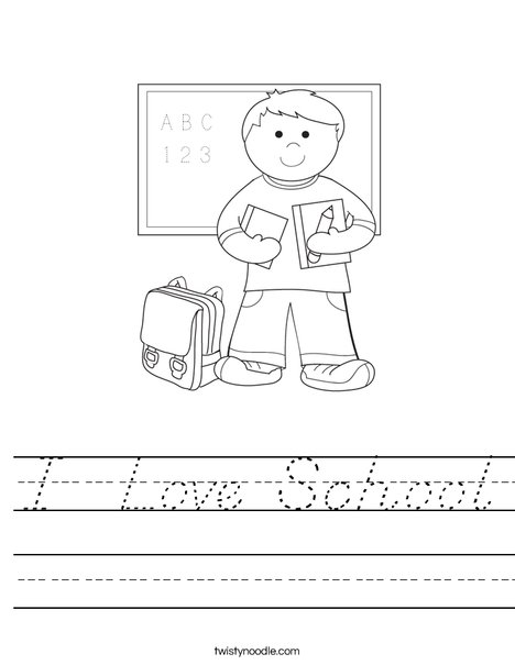 Boy Student in School Worksheet