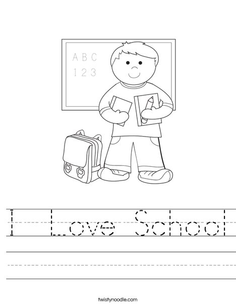 Boy Student in School Worksheet