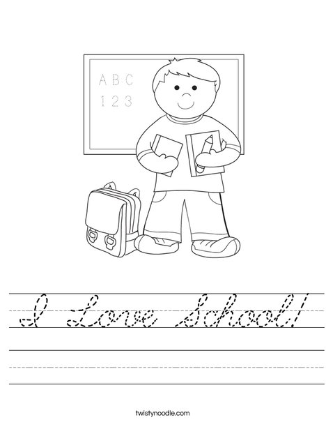 Boy Student in School Worksheet