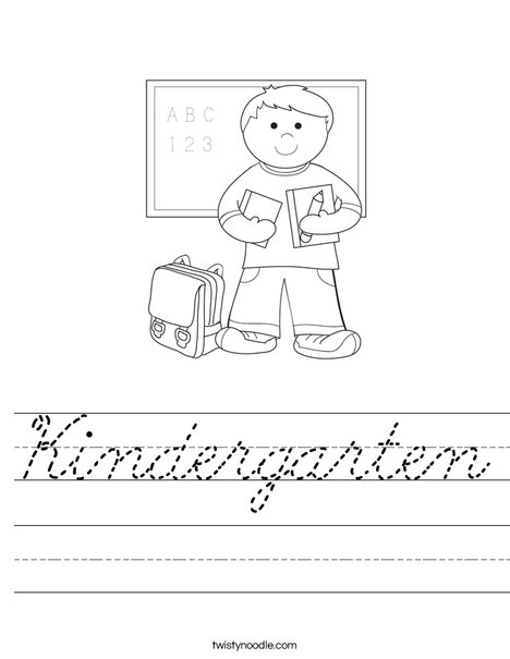 Boy Student in School Worksheet