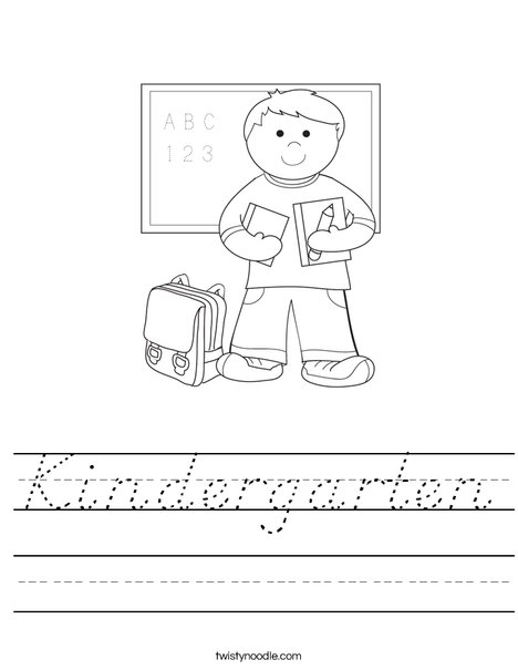 Boy Student in School Worksheet