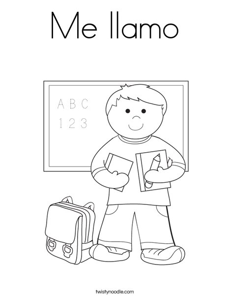 Boy Student in School Coloring Page