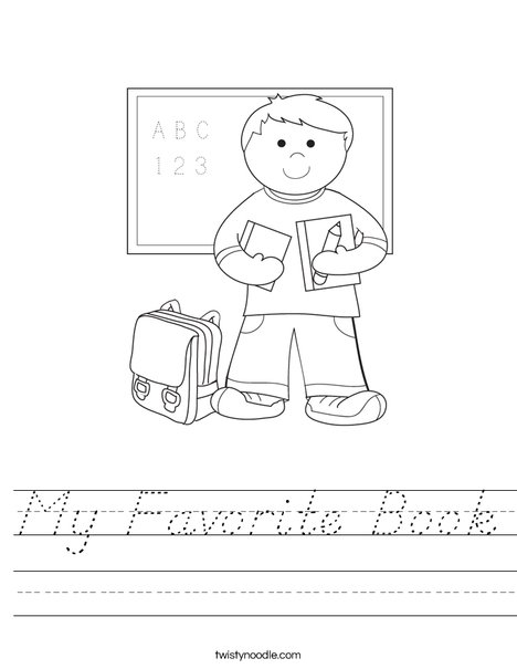 Boy Student in School Worksheet