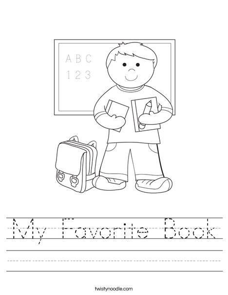 Boy Student in School Worksheet