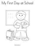 My First Day at School Coloring Page