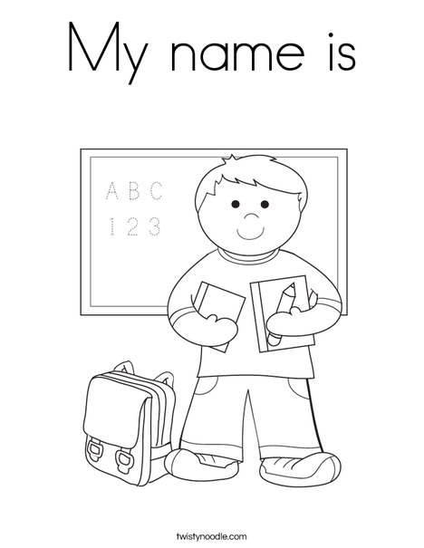 Boy Student in School Coloring Page