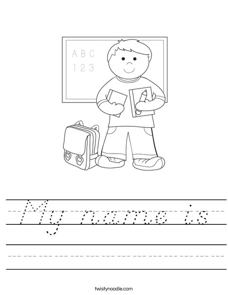 Boy Student in School Worksheet