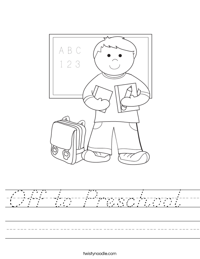 Off to Preschool  Worksheet